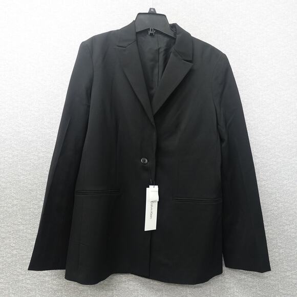 Calvin Klein Women's Soft Crepe Blazer Black- Size 8 - Picture 1 of 9